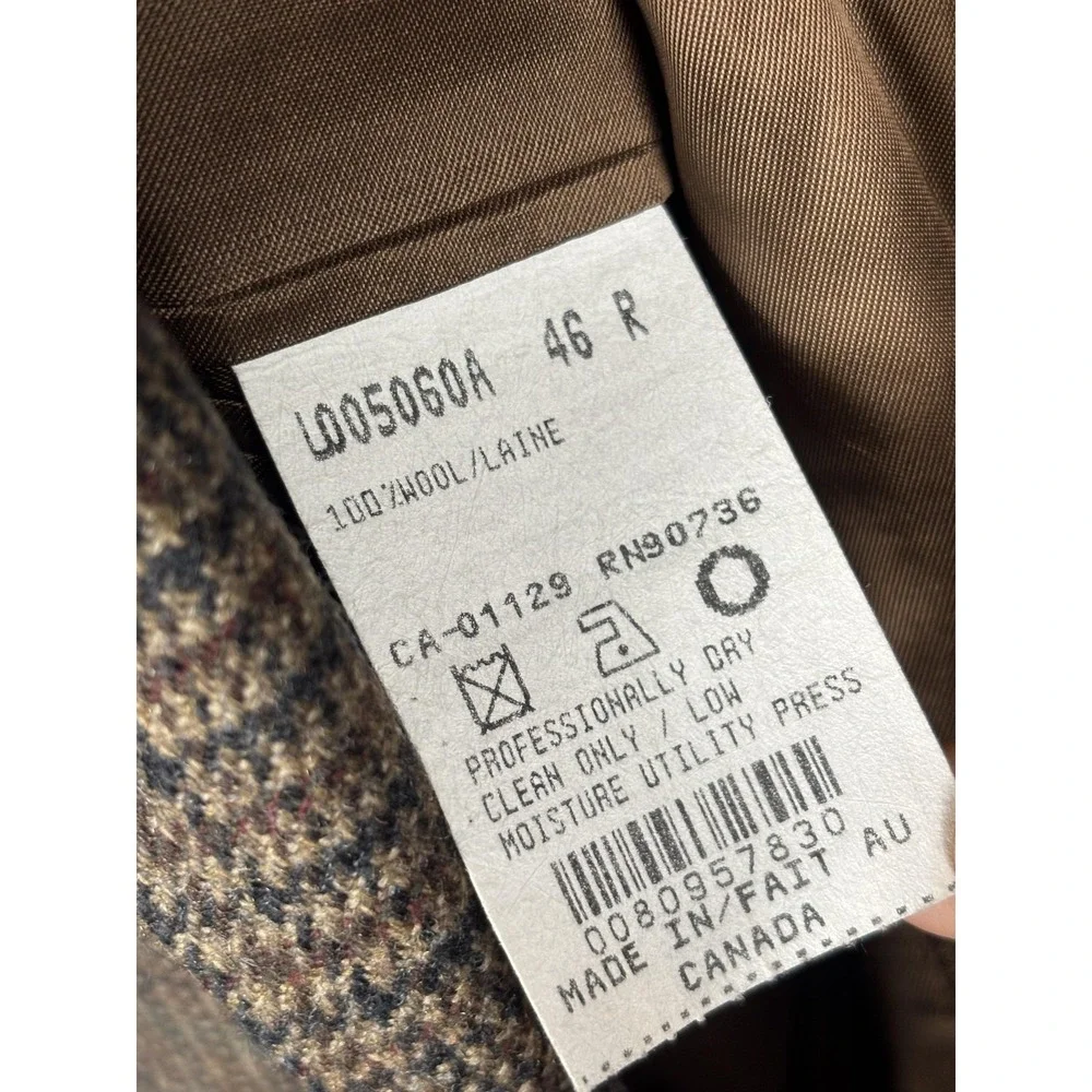 Chaps Ralph Lauren Blazer Mens 46 Brown Plaid Check Wool Tweed Sport Coat Canada